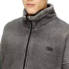s-batel-v1 Teddy-lined zip jacket with denim effect