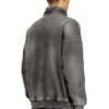 s-batel-v1 Teddy-lined zip jacket with denim effect