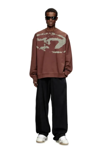 s-boxt-n5 Cotton sweatshirt with flocked Oval D
