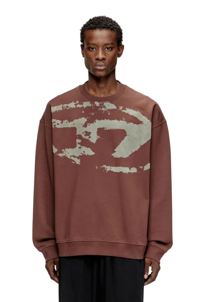 s-boxt-n5 Cotton sweatshirt with flocked Oval D