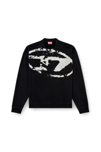 s-boxt-n5 Sweatshirt with distressed flocked logo
