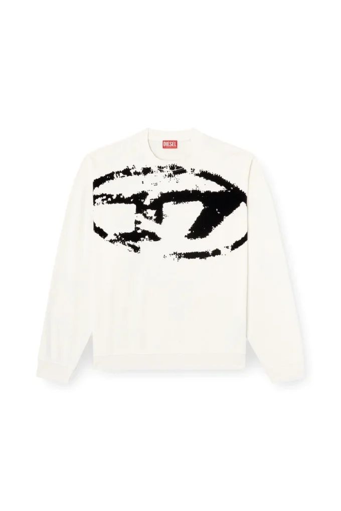 s-boxt-n5 Sweatshirt with distressed flocked logo
