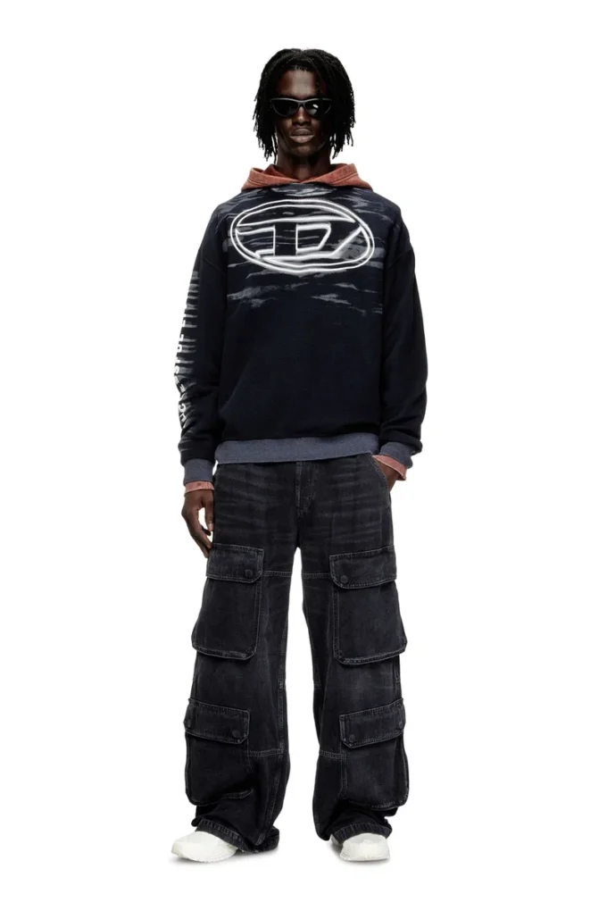 s-boxt-t1 Cotton sweatshirt with Oval D print