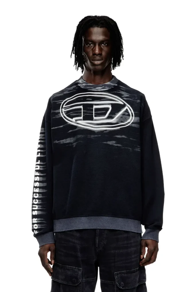 s-boxt-t1 Cotton sweatshirt with Oval D print