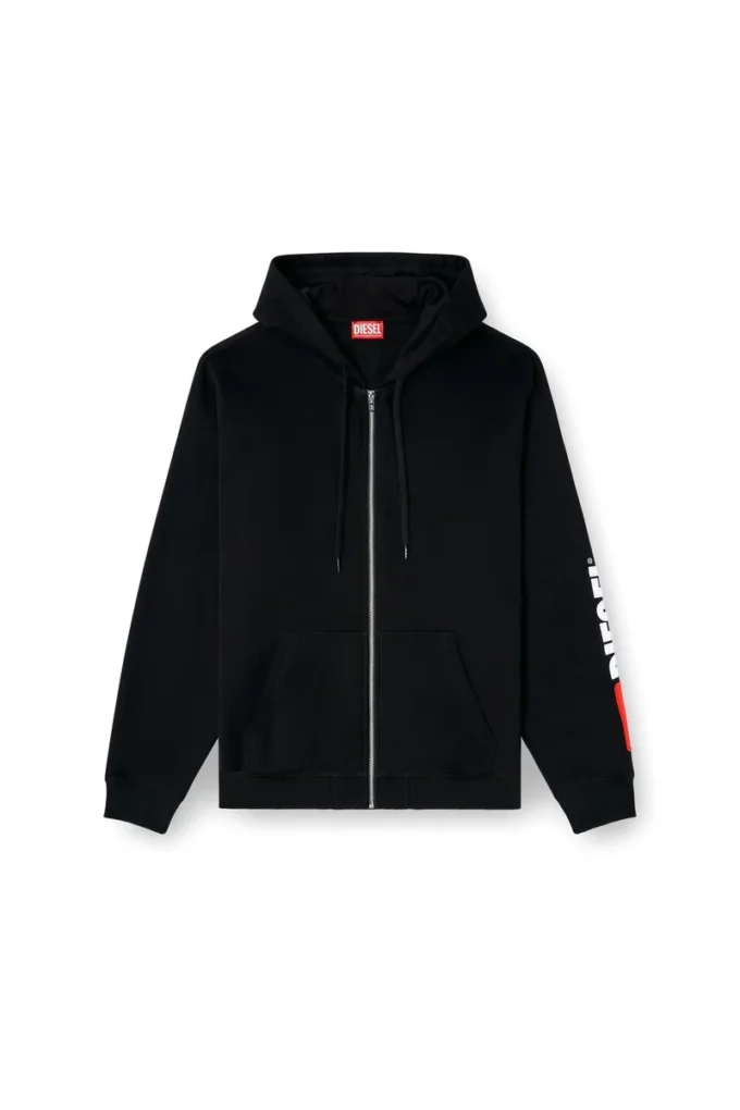 s-boxt-zip-hood-div Hoodie with logo patch embroidery