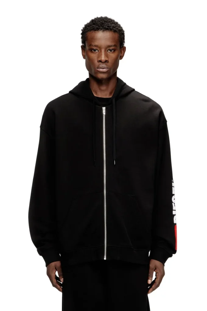 s-boxt-zip-hood-div Hoodie with logo patch embroidery