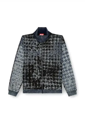 s-corr Devoré houndstooth zip-up top