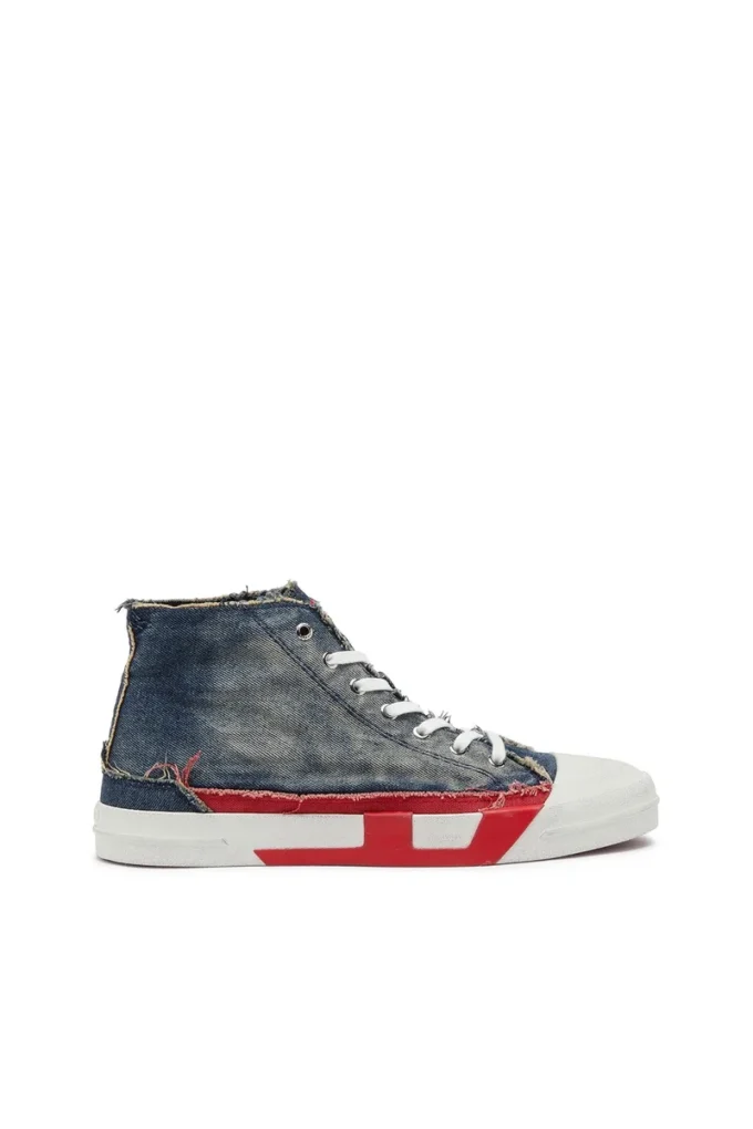 s-d-verse mid ii D-Verse-High-top sneakers in denim with D logo