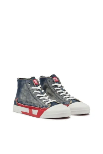 s-d-verse mid ii D-Verse-High-top sneakers in denim with D logo