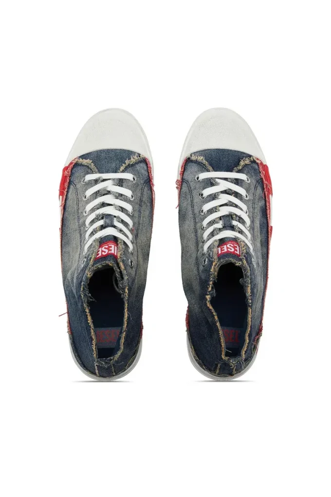 s-d-verse mid ii D-Verse-High-top sneakers in denim with D logo
