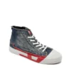 s-d-verse mid ii D-Verse-High-top sneakers in denim with D logo