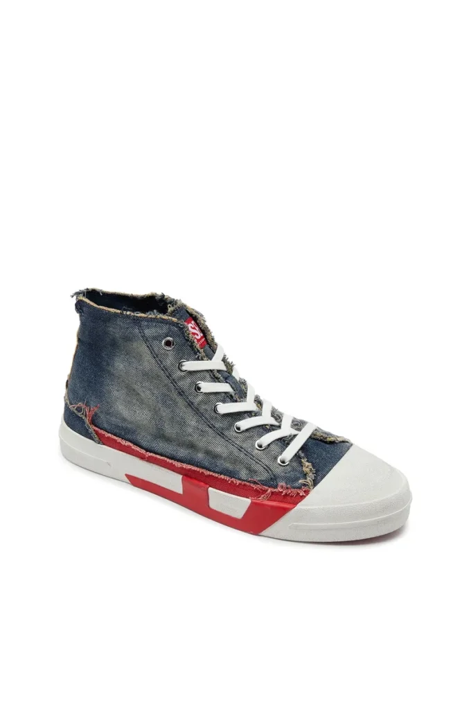 s-d-verse mid ii D-Verse-High-top sneakers in denim with D logo