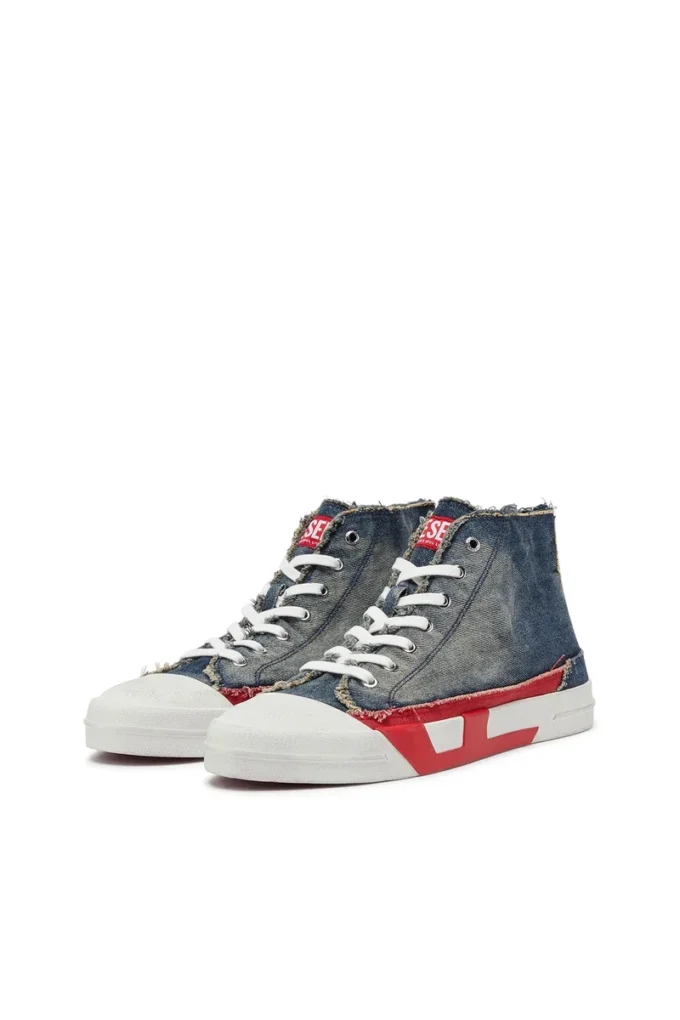 s-d-verse mid ii D-Verse-High-top sneakers in denim with D logo