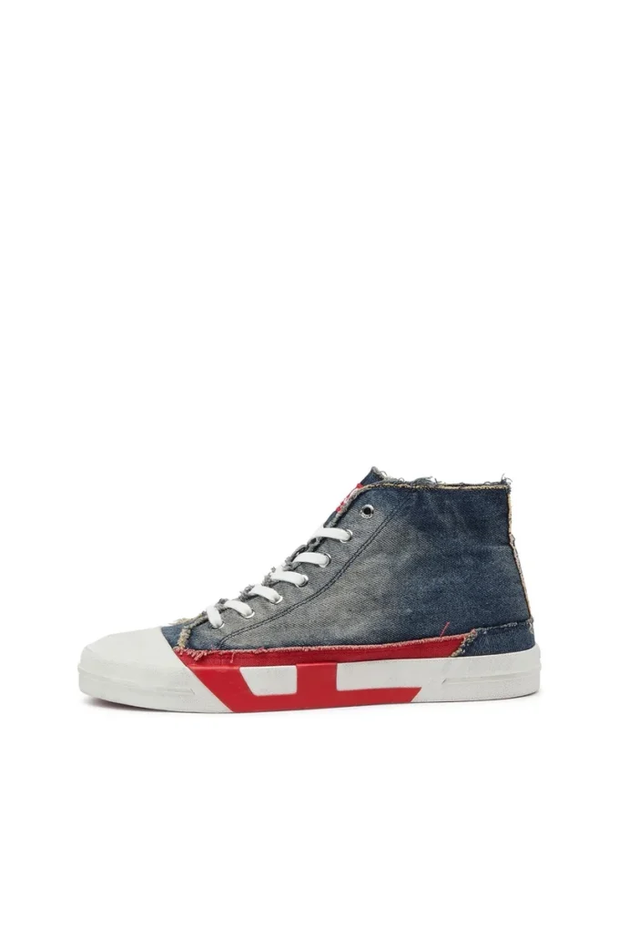 s-d-verse mid ii D-Verse-High-top sneakers in denim with D logo