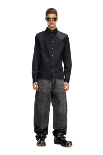 s-fitty-a Formal shirt with logo-embroidered collar