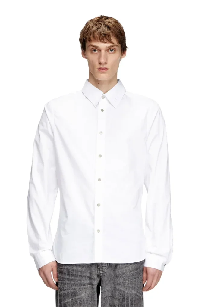 s-fitty-a Formal shirt with logo-embroidered collar