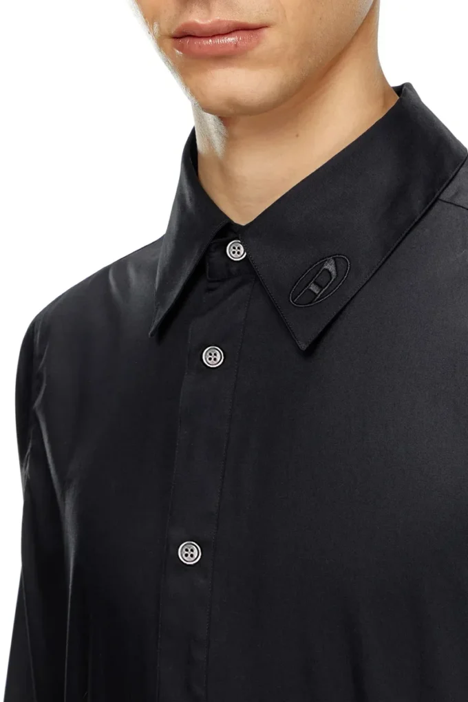 s-fitty-a Formal shirt with logo-embroidered collar