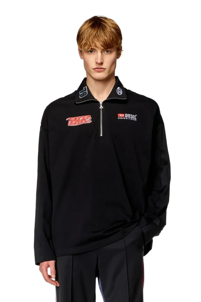 s-gander-r Half-zip shirt in jersey and poplin
