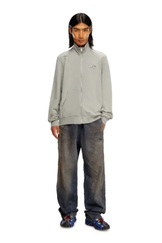 s-ginni-zip-od Zip-up sweatshirt with metallic logo