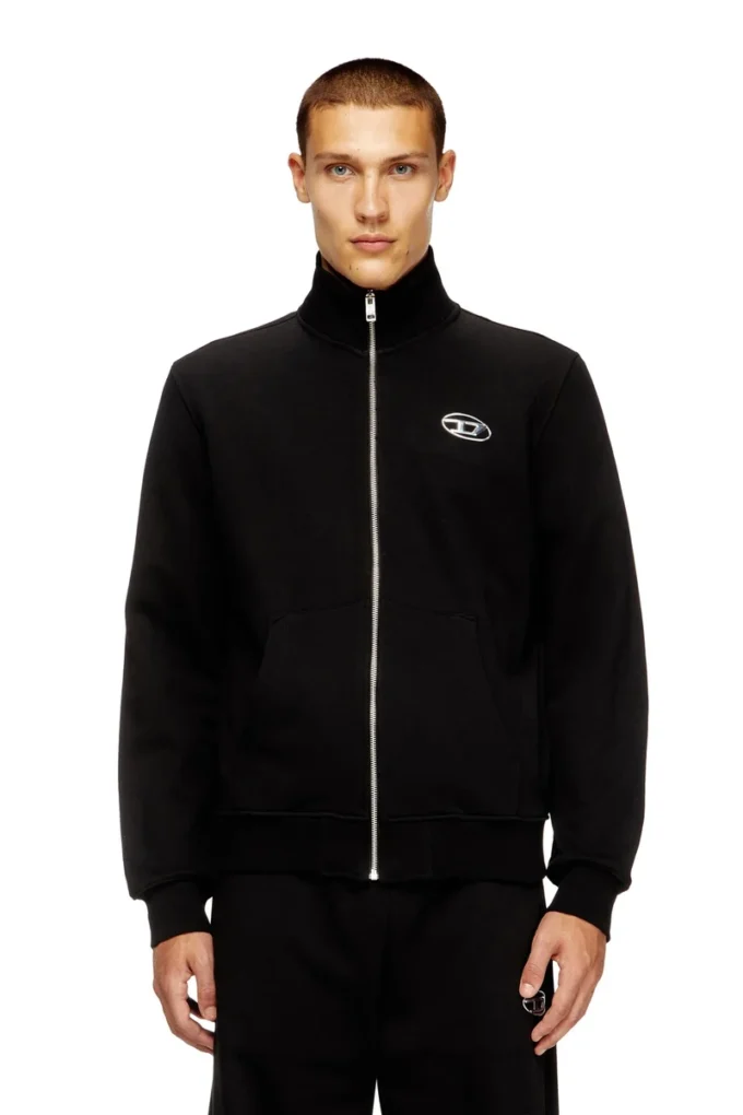 s-ginni-zip-od Zip-up sweatshirt with metallic logo