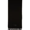 s-imon-d-long Wool-blend scarf with fringed edges