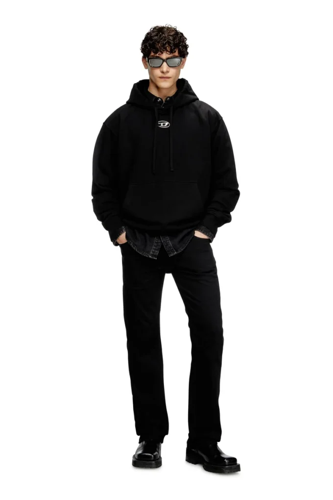 s-macs-hood-od Oversized hoodie with metallic logo