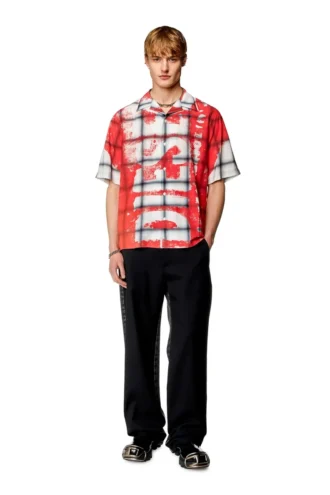 s-nabil Check bowling shirt with fading logo