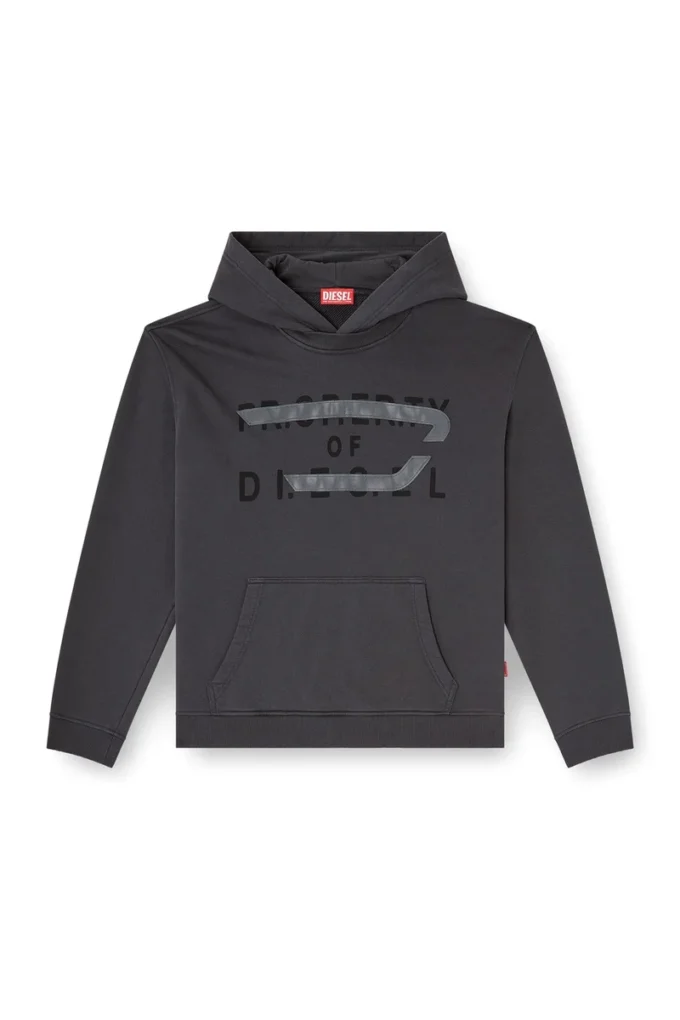 s-norman-hood Cotton hoodie with D appliqué