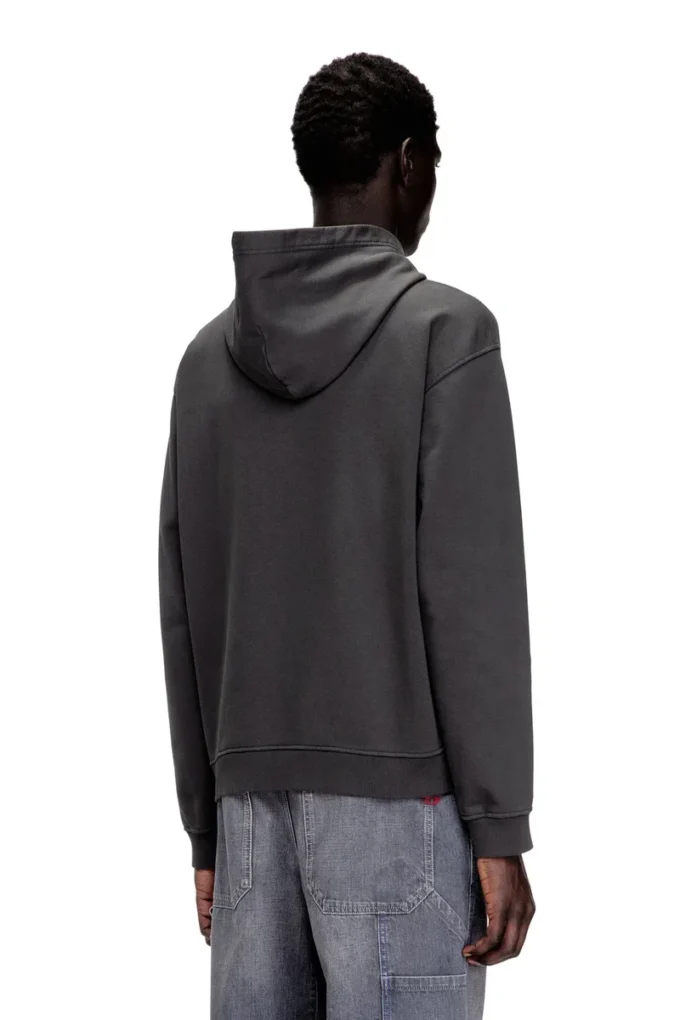 s-norman-hood Cotton hoodie with D appliqué