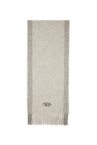 s-olid Wool-blend scarf with contrast stripes