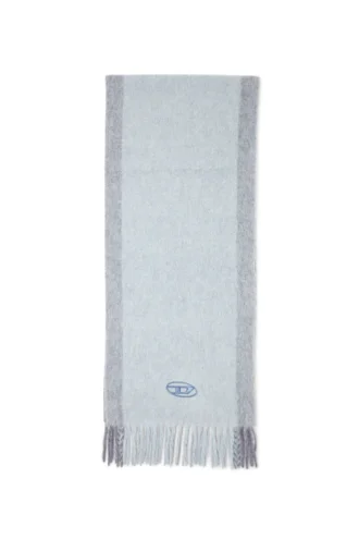 s-olid Wool-blend scarf with contrast stripes
