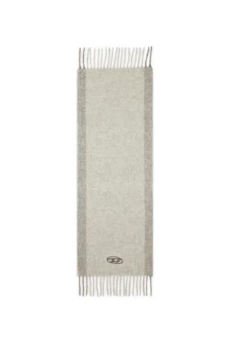 s-olid Wool-blend scarf with contrast stripes