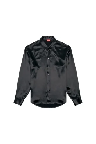 s-ricco Satin shirt with logo-embroidered collar