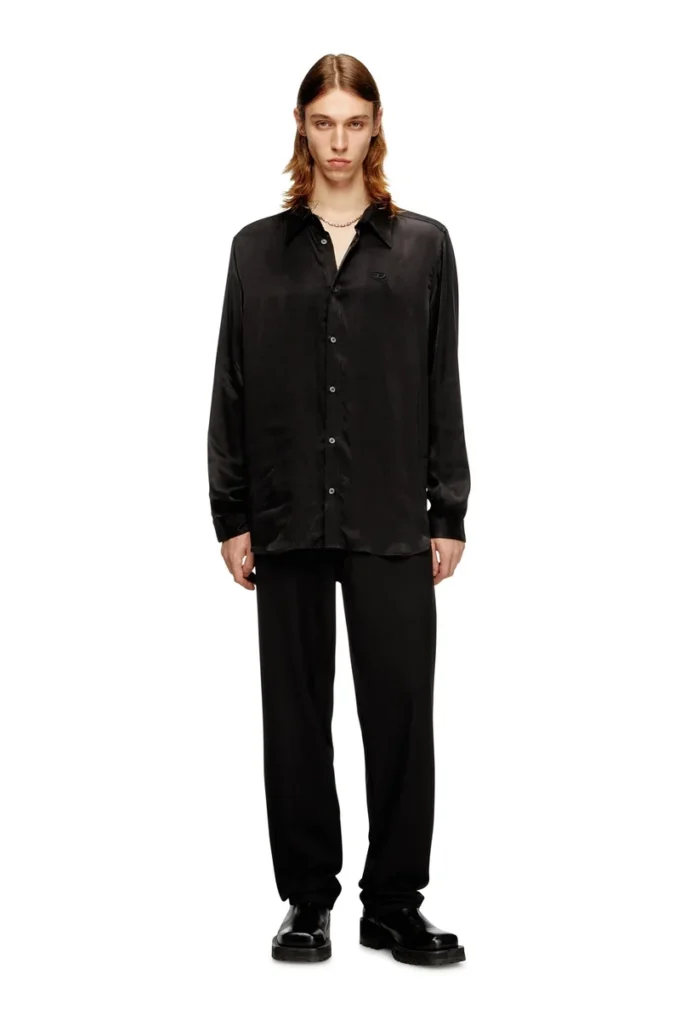 s-simply-ajfu Cupro shirt with embroidered logo