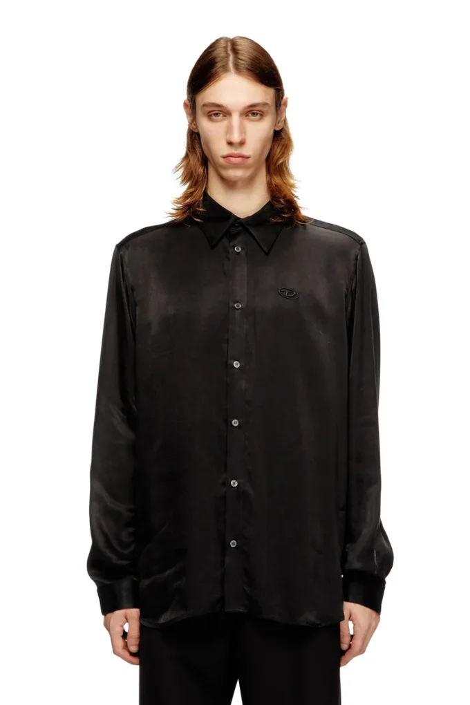 s-simply-ajfu Cupro shirt with embroidered logo