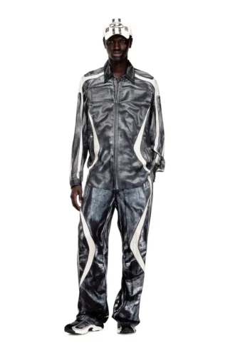 s-simply-bmcz Printed viscose shirt with front zip closure