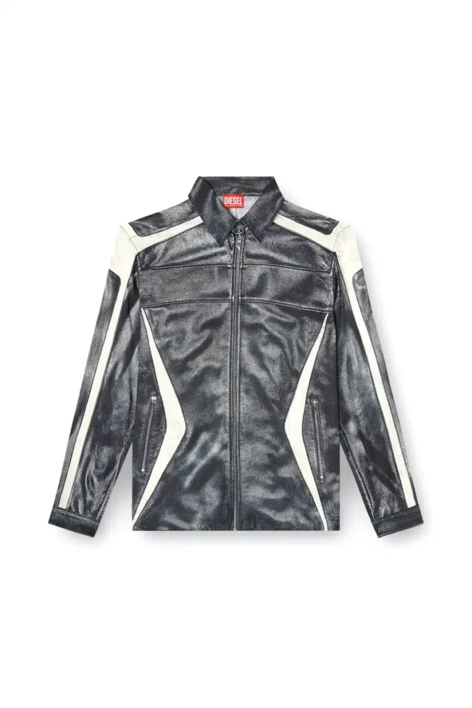 s-simply-bmcz Printed viscose shirt with front zip closure