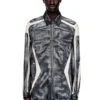 s-simply-bmcz Printed viscose shirt with front zip closure