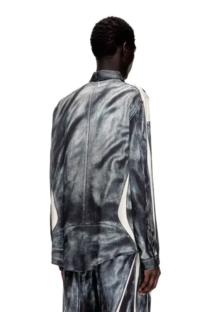 s-simply-bmcz Printed viscose shirt with front zip closure