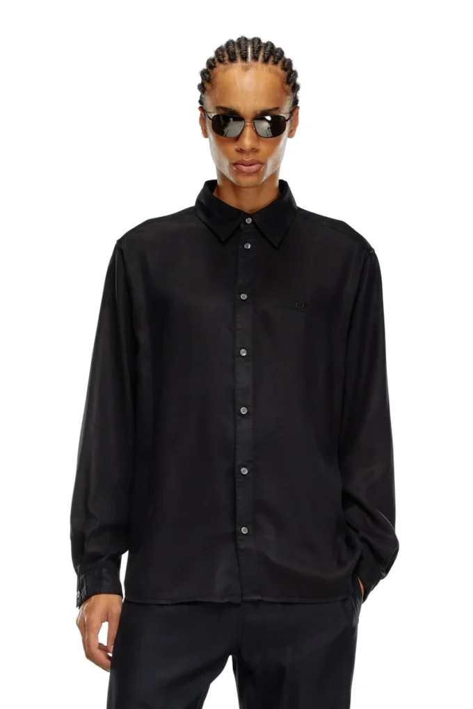 s-simply-c Fluid shirt with logo embroidery