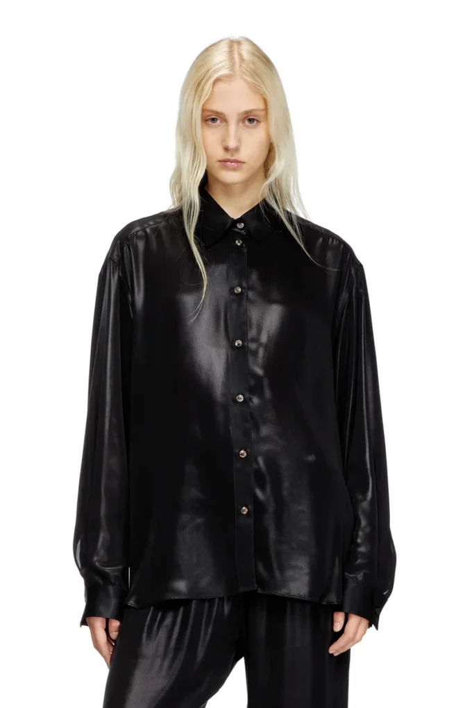 s-simply-c-wn-q1 Fluid shirt in laminated fabric