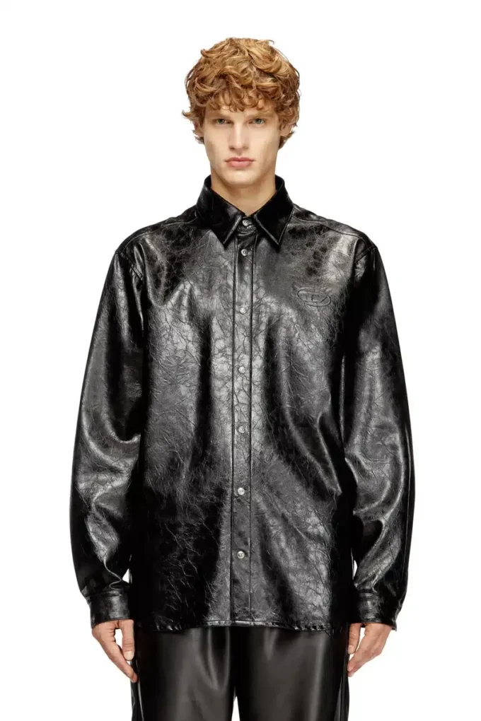 s-simply-qmbu Textured shirt with branded buttons