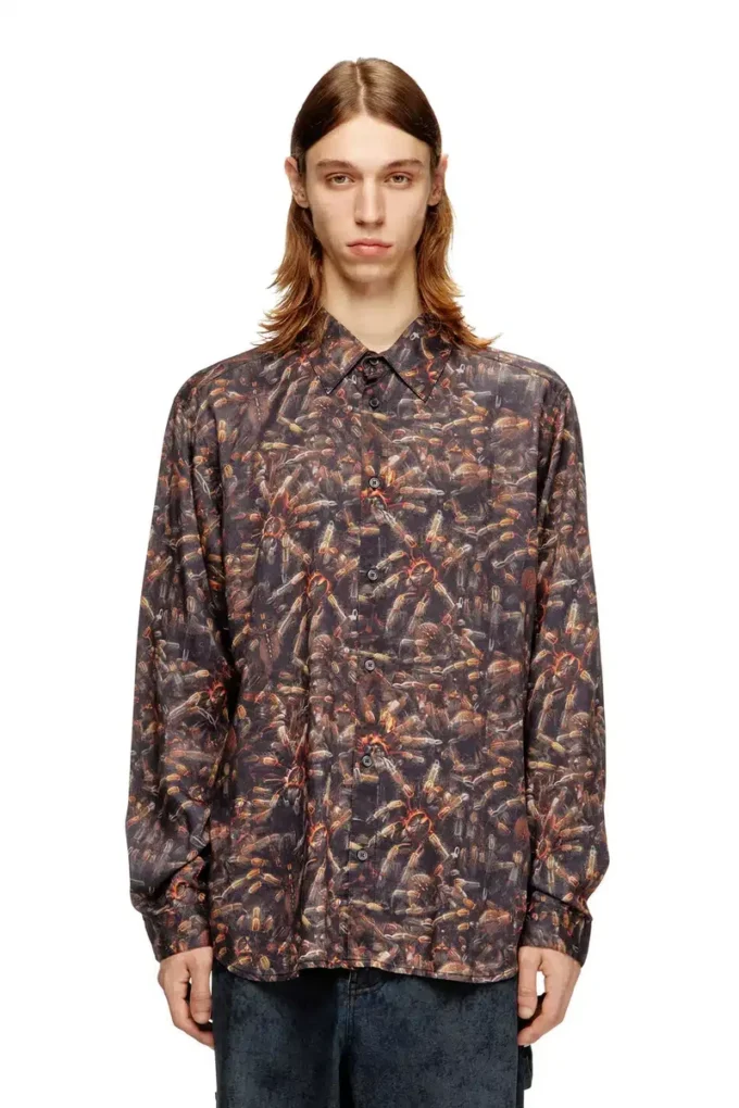 s-simply-spider-pjbk Lyocell shirt with all-over print