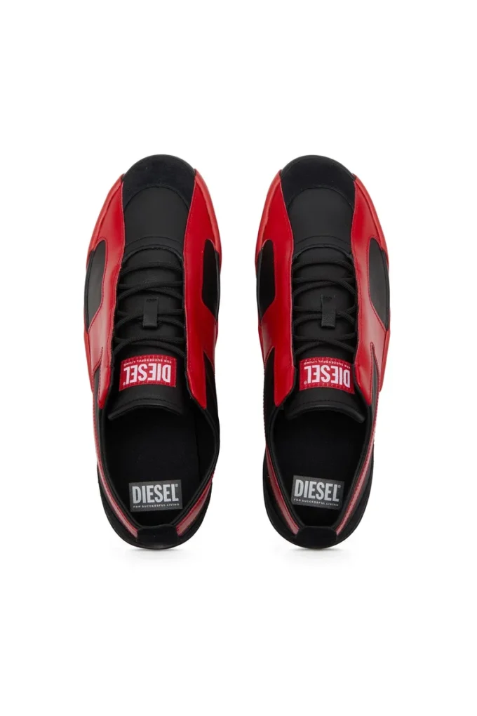 s-slante-d low S-Slante-D-Sneakers in suede and leather with D logo