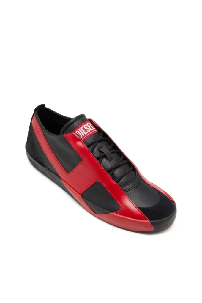 s-slante-d low S-Slante-D-Sneakers in suede and leather with D logo