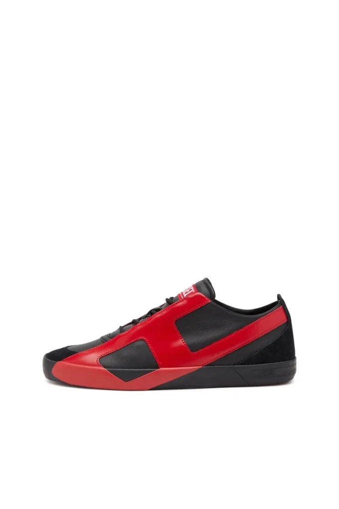 s-slante-d low S-Slante-D-Sneakers in suede and leather with D logo