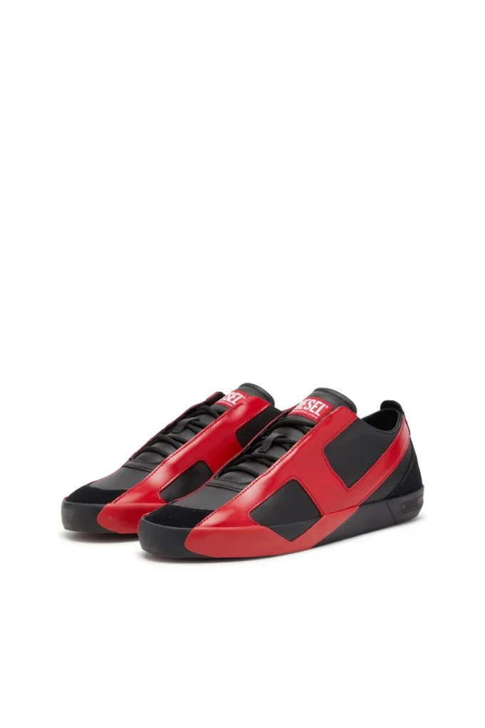s-slante-d low S-Slante-D-Sneakers in suede and leather with D logo