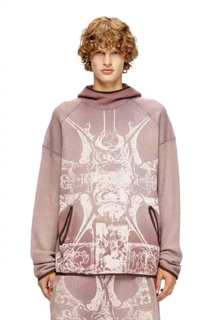 s-waf-hood-new Faded waffle hoodie with graphic print