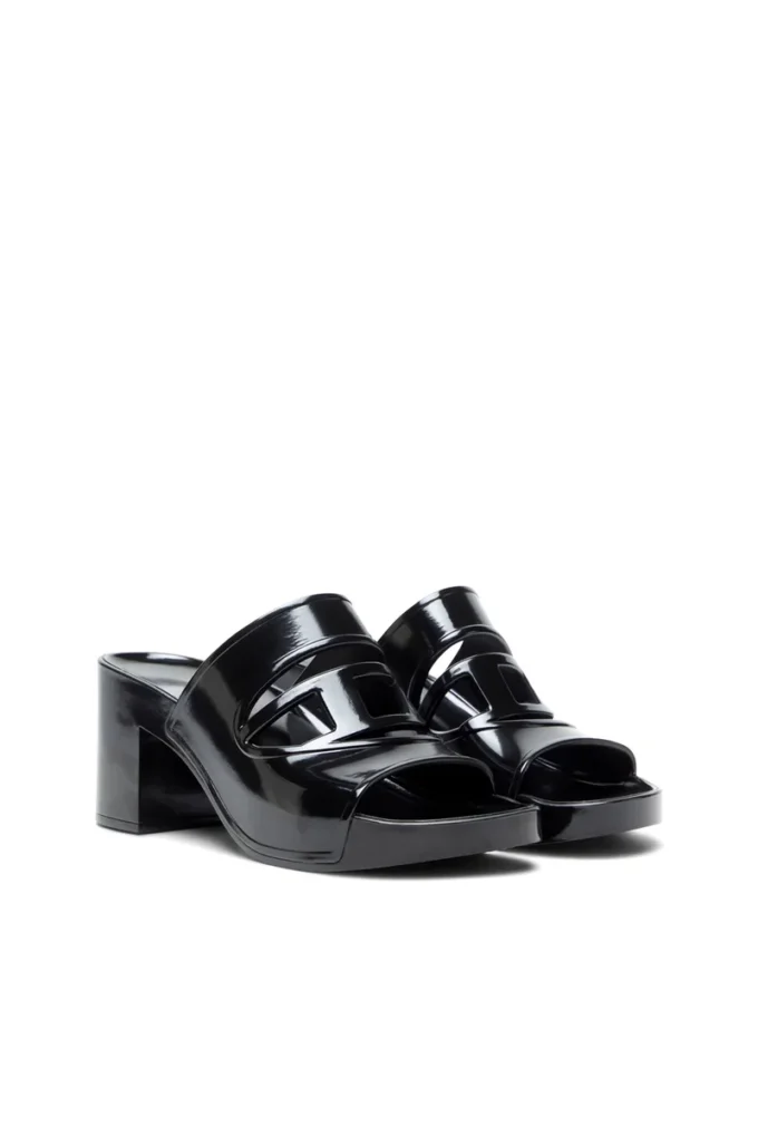 sa-bonnie Sa-Bonnie-Heeled rubber slides with cut-out logo