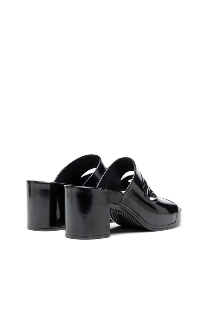 sa-bonnie Sa-Bonnie-Heeled rubber slides with cut-out logo